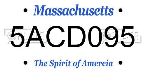 5ACD095 Massachusetts License Plate