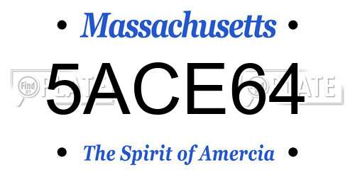 5ACE64 Massachusetts License Plate