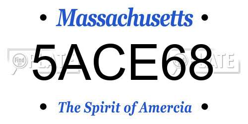 5ACE68 Massachusetts License Plate