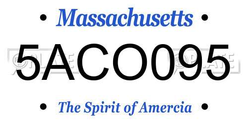 5ACO095 Massachusetts License Plate
