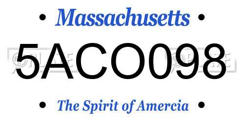 5ACO098 Massachusetts License Plate