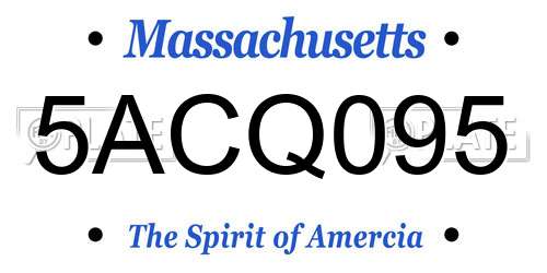 5ACQ095 Massachusetts License Plate