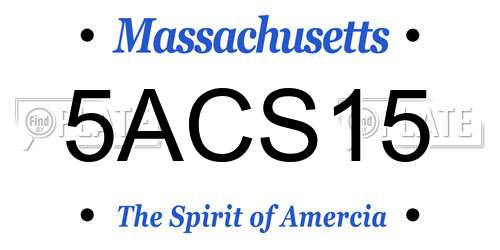 5ACS15 Massachusetts License Plate