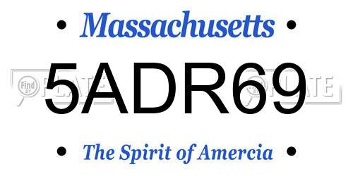 5ADR69 Massachusetts License Plate