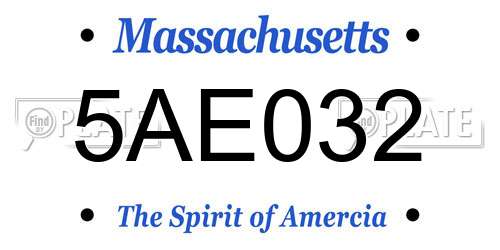 5AE032 Massachusetts License Plate