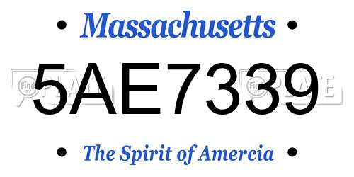 5AE7339 Massachusetts License Plate