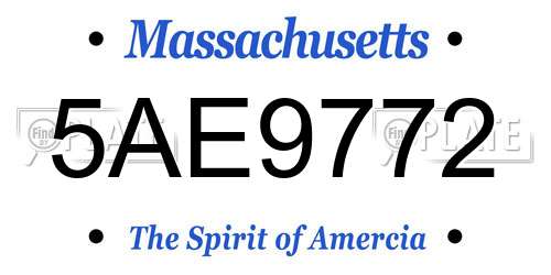 5AE9772 Massachusetts License Plate