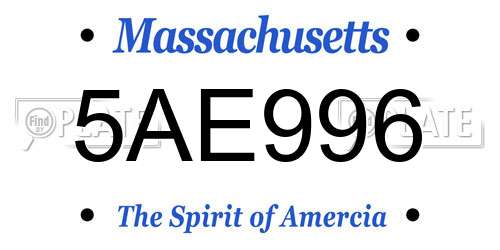 5AE996 Massachusetts License Plate