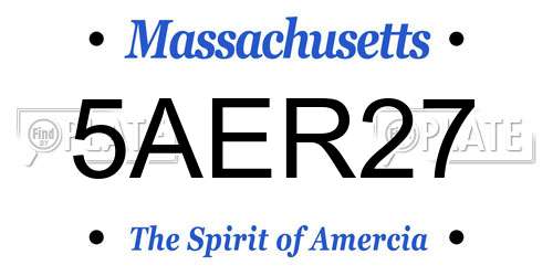 5AER27 Massachusetts License Plate