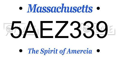 5AEZ339 Massachusetts License Plate