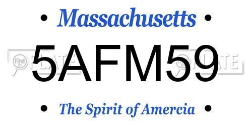 5AFM59 Massachusetts License Plate