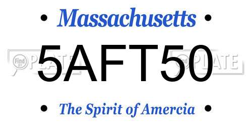 5AFT50 Massachusetts License Plate