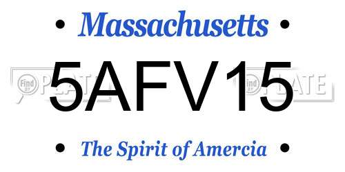 5AFV15 Massachusetts License Plate
