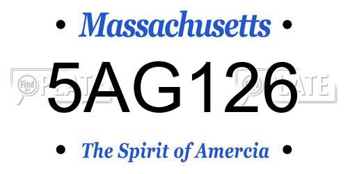 5AG126 Massachusetts License Plate