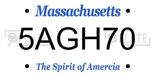 5AGH70 Massachusetts License Plate