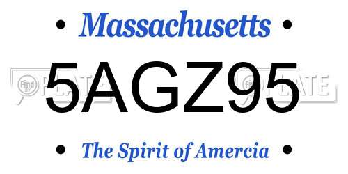 5AGZ95 Massachusetts License Plate
