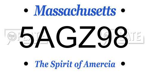 5AGZ98 Massachusetts License Plate