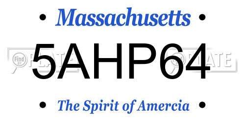 5AHP64 Massachusetts License Plate