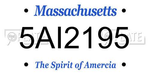 5AI2195 Massachusetts License Plate