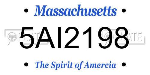 5AI2198 Massachusetts License Plate