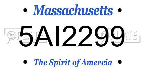 5AI2299 Massachusetts License Plate