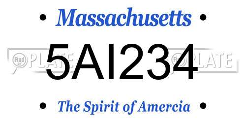 5AI234 Massachusetts License Plate