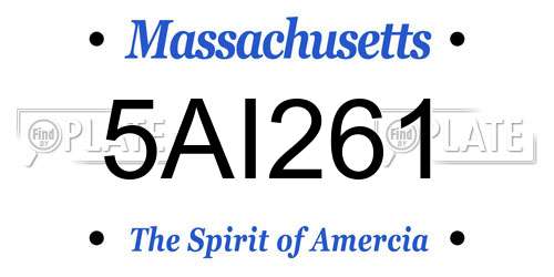 5AI261 Massachusetts License Plate