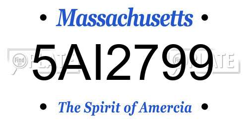 5AI2799 Massachusetts License Plate