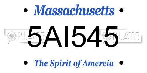 5AI545 Massachusetts License Plate