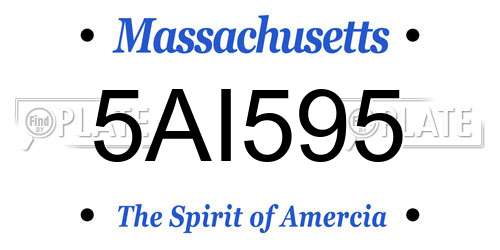 5AI595 Massachusetts License Plate