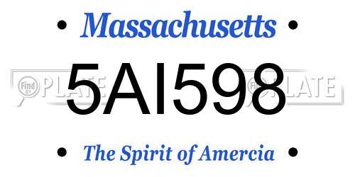 5AI598 Massachusetts License Plate