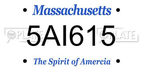 5AI615 Massachusetts License Plate