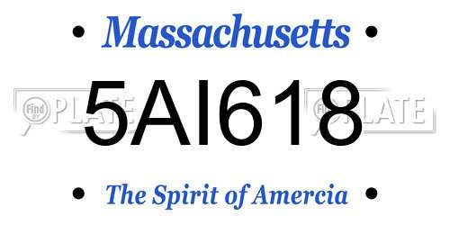 5AI618 Massachusetts License Plate