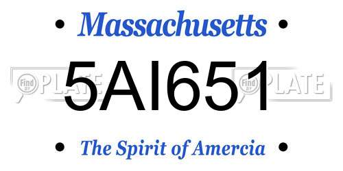 5AI651 Massachusetts License Plate