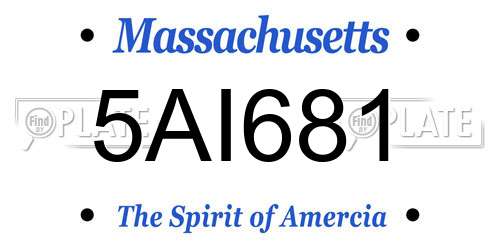 5AI681 Massachusetts License Plate