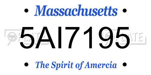 5AI7195 Massachusetts License Plate