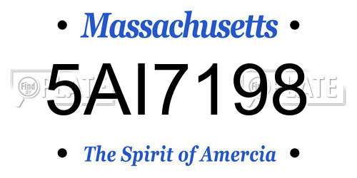 5AI7198 Massachusetts License Plate