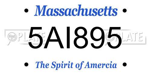 5AI895 Massachusetts License Plate