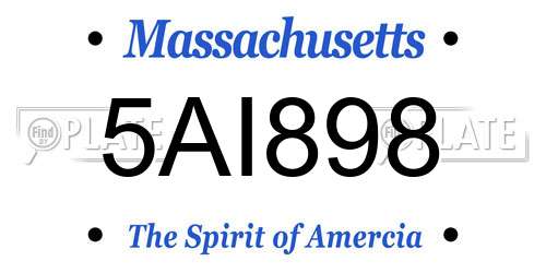 5AI898 Massachusetts License Plate