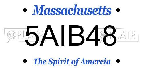 5AIB48 Massachusetts License Plate