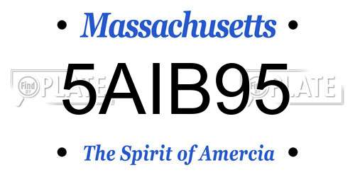 5AIB95 Massachusetts License Plate