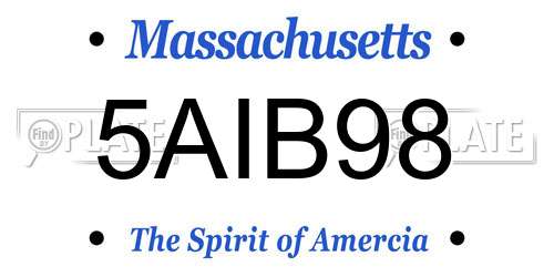 5AIB98 Massachusetts License Plate