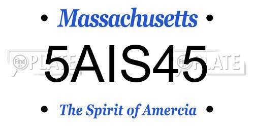 5AIS45 Massachusetts License Plate