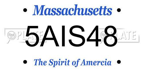 5AIS48 Massachusetts License Plate