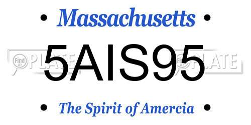 5AIS95 Massachusetts License Plate