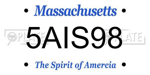 5AIS98 Massachusetts License Plate