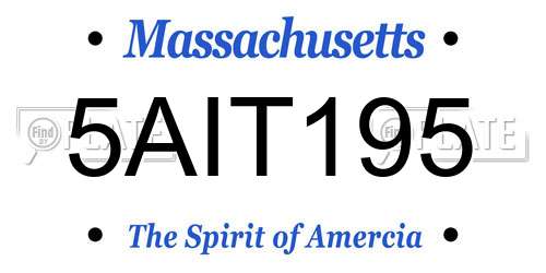 5AIT195 Massachusetts License Plate