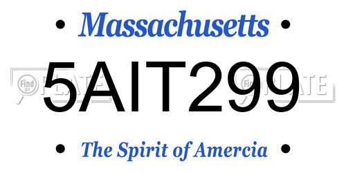 5AIT299 Massachusetts License Plate