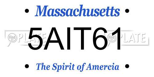 5AIT61 Massachusetts License Plate