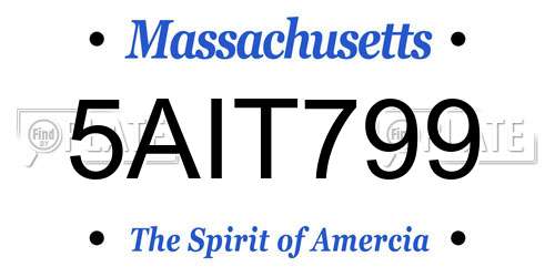 5AIT799 Massachusetts License Plate